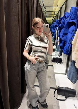 Сірі джинси zara wide leg 3