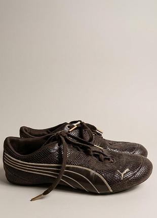 Кросівки унісекс puma speedcat коричневі зі зміїної шкіри