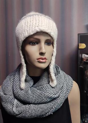 Стильная женская теплая шапка, лана