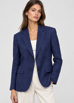 Піджак жіночий j.crew лляний синій