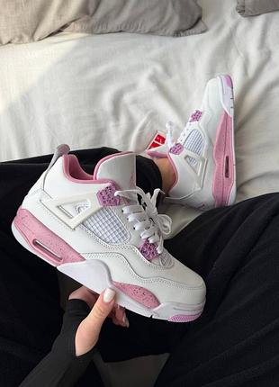 Кросівки жіночі nike jordan 4 white pink oreo