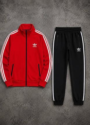 Спортивний костюм чоловічий adidas червоний з чорним