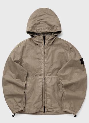 Куртка чоловіча stone island organic-look nylon panama-tc бежева