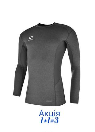 Спортивный термо-лонгслив sondico base mock neck grey marl базовый слой