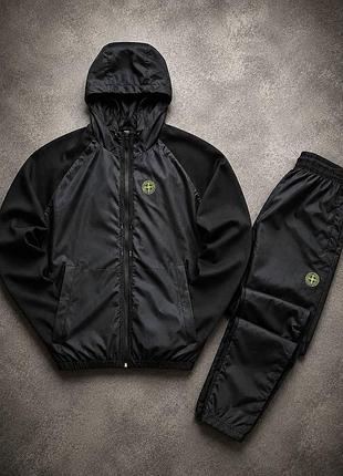 Чоловічий спортивний костюм stone island чорний