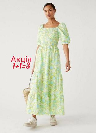 Льон + бавовна міді сукня m&s collection