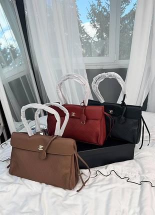 Женская сумка премиум top handle flap bag black