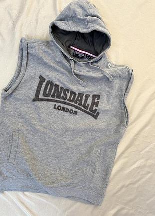 Чоловіча толстовка без рукавів lonsdale london "bignor" сірого кольору. оригінал