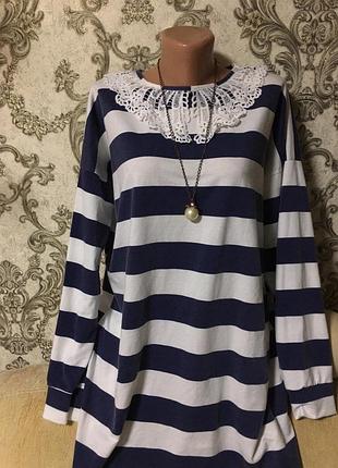 Натуральная короткое платье комбинированная с кружева