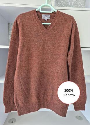 Пуловер мужской шерстяной / шерстяной базовый marks &amp; spencer