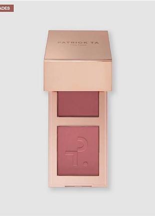Подвійні румʼяна patrick ta mini major headlines double-take crème & powder blush duo відтінку she goes to the gym ( cool mauve rose)