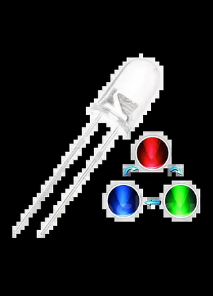 Светодиод 5мм rgb мигающий быстро 2pin