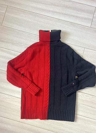 Светр червоно-синій бренд tommy hilfiger