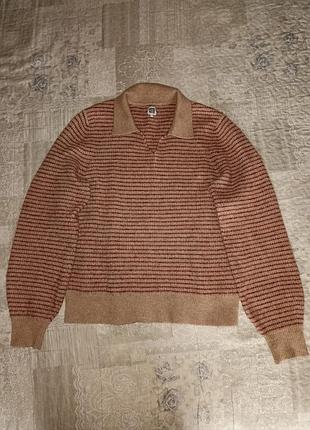 Пуловер поло в смужку wool blend 916