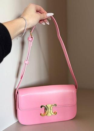 Сумки для жінок celine triumph рожева шкіряна