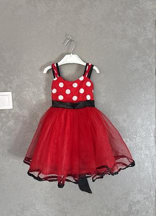 Святкова сукня плаття на дівчинку 2-3р minni mouse