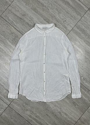 Forte forte italian linen cotton button front shirt lightweight white  size m сорочка блузка льон