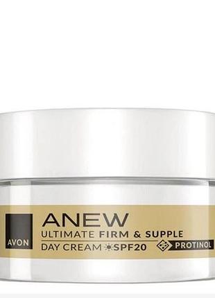 Денний зміцнювальний крем для обличчя avon anew spf 20 для шкіри +45 15мл