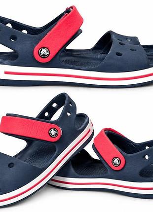 Сандалі для дітей crocs сині з червоним, розмір j1 (31-32), довжина устілки 20 см