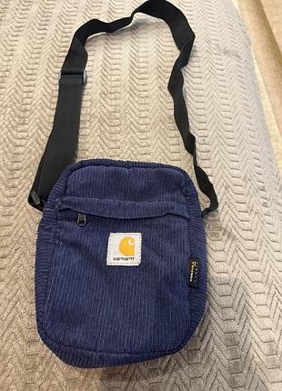 Сумка чоловіча carhartt через плече синя