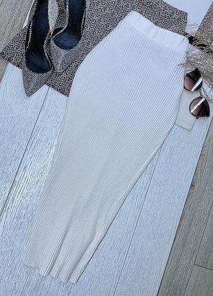 Міді спідниця zara s молочна спідниця в рубчик базова спідниця олівець зара