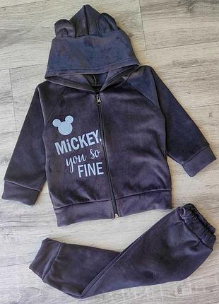 Костюм велюровый на меху "mickie mouse" черный