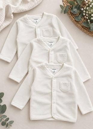 Махровые кофточки carter ́s, р.newborn. р.3м