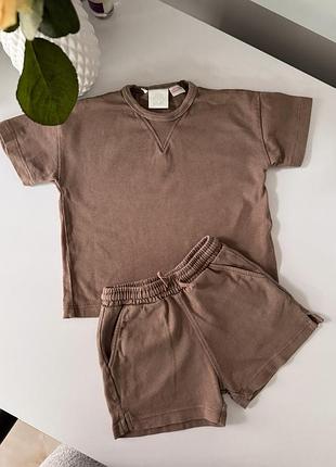Літній костюм zara коричневий 98 розмір