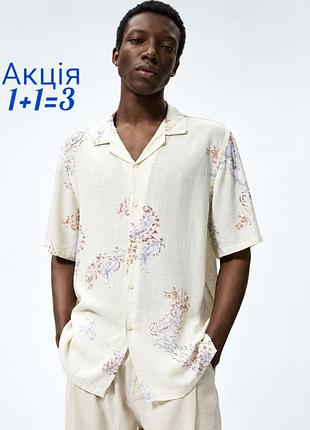 Вискозная рубашка zara regular fit тенниска