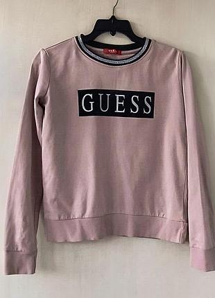 Женский пудрово-розовый свитшот бренда guess