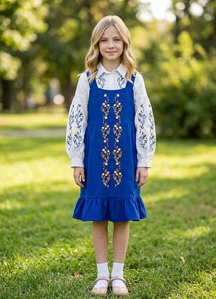 Вишита сорочка і сарафан для дівчинки "мейс" dn-0042