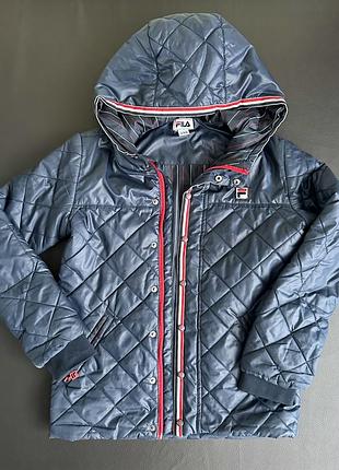 Куртка для хлопчика fila стьобана з капюшоном синя