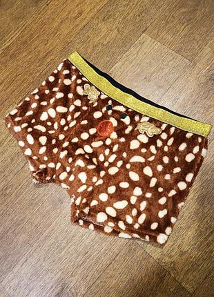 Труси, шорти, боксер, теплі, хутряні, новорічний олень, zeeman
