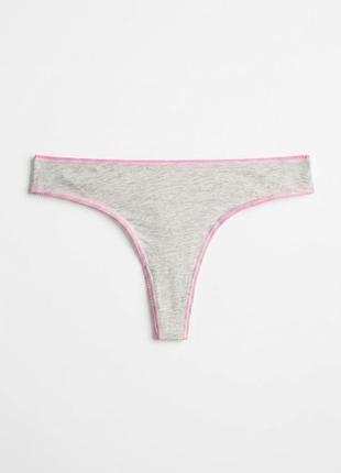 Трусы стринги женские primark серые l