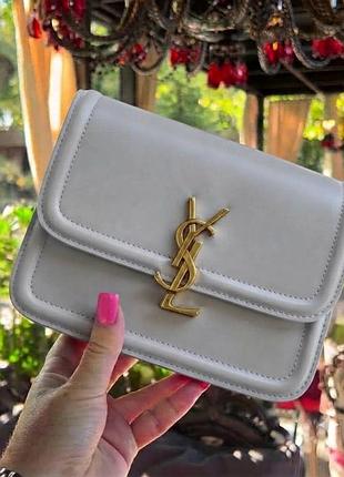 Женская сумка yves saint laurent (ysl), сумка кросс боди ив сен лоран, сумка через плечо серый