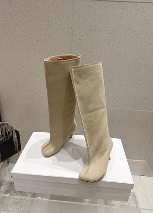 Чоботи жіночі натуральна замша maison margiela