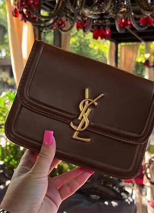 Женская сумка yves saint laurent (ysl), сумка кросс боди ив сен лоран, сумка через плечо коричневый