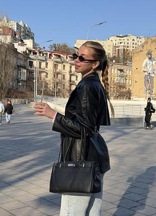 Пиджак тренч кожаный zara