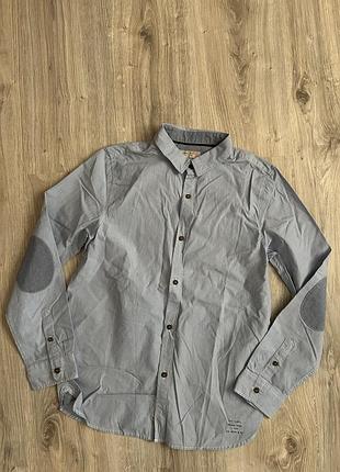 Сорочка для хлопчика zara boys collection блакитно-сіра, розмір 11-12 (152)