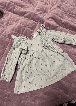 Сукня для дівчинки h&m з рюшами та квітковим принтом 74р