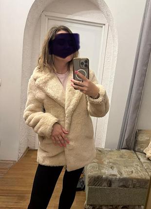 Шубка тедді h&m бежева, розмір s
