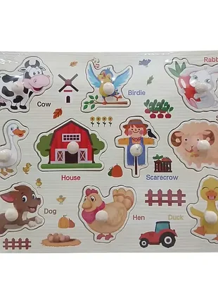 Деревянный пазл цветной 30x22 см ранчо