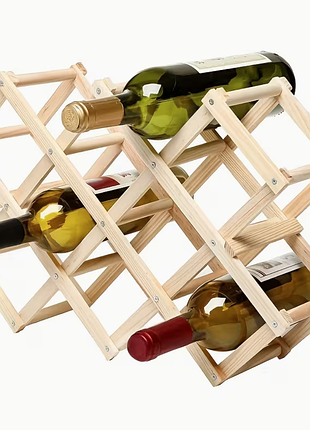 🍷 складной деревянный стеллаж для вина на 10 бутылок | органайзер для бара и кухни