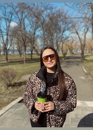 Куртка жіноча дута леопардова