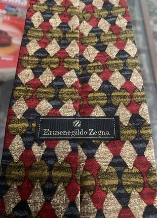 Краватка чоловіча ermenegildo zegna, різнокольорова, з геометричним принтом