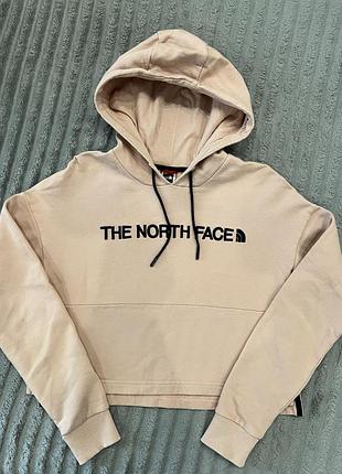 Кофта жіноча the north face з капюшоном бежева