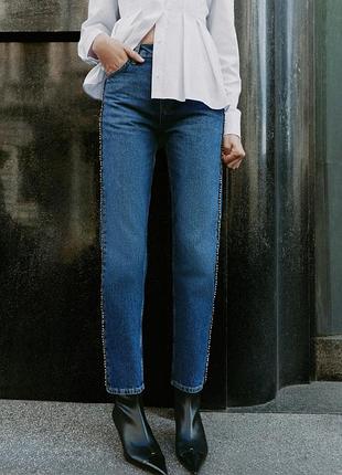 Джинсы z1975 slim straight со средней посадкой и жемчугом