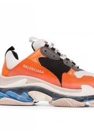 Кросівки balenciaga triple s помаранчеві