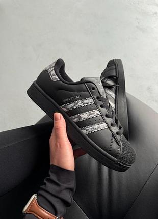 Кросівки adidas superstar black grey pattern | 36–41