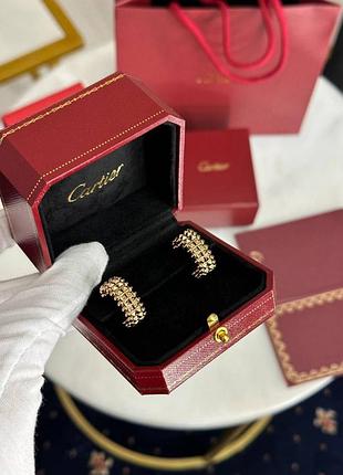 Серьги cartier clash цвета золото серебро полу кольца